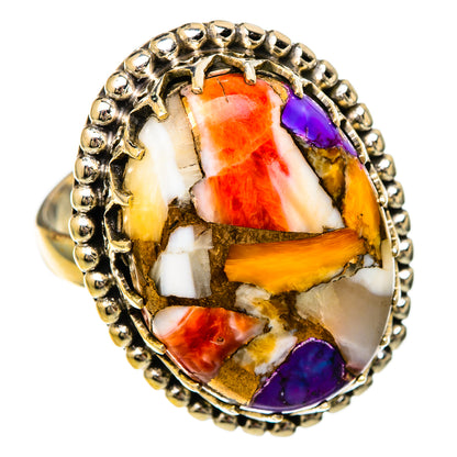 Spiny Oyster Turquoise Rings handcrafted by Ana Silver Co - RING101047