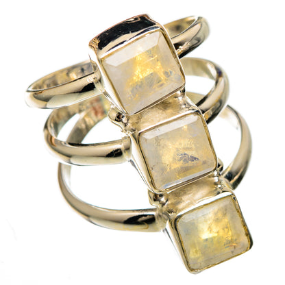 Rainbow Moonstone Rings handcrafted by Ana Silver Co - RING101076