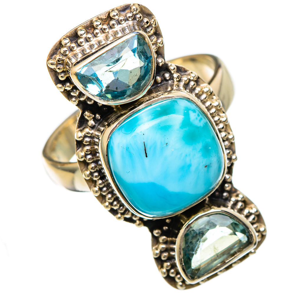 Larimar Rings handcrafted by Ana Silver Co - RING101083