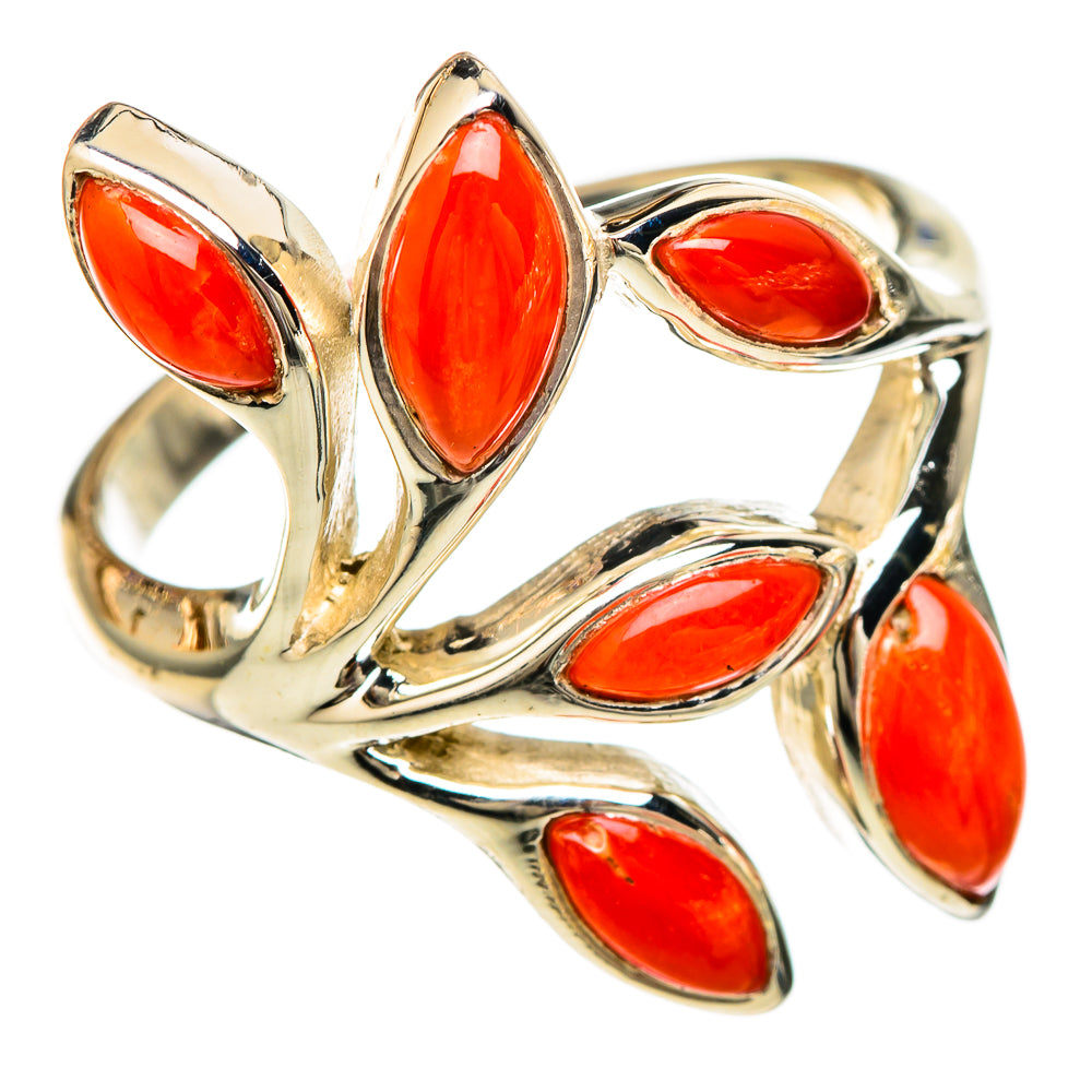 Mediterranean Red Coral Rings handcrafted by Ana Silver Co - RING101096 - Photo 2
