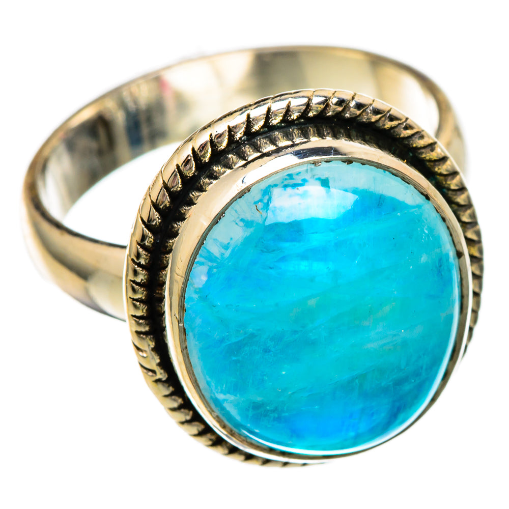 Rainbow Moonstone Rings handcrafted by Ana Silver Co - RING101144