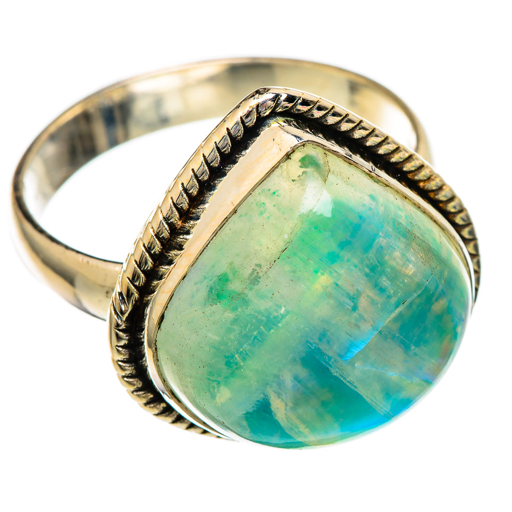 Green Moonstone Rings handcrafted by Ana Silver Co - RING101165