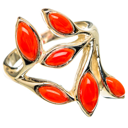 Mediterranean Red Coral Rings handcrafted by Ana Silver Co - RING101169 - Photo 2