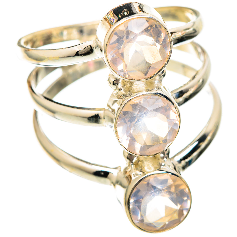 Rose Quartz Rings handcrafted by Ana Silver Co - RING101194