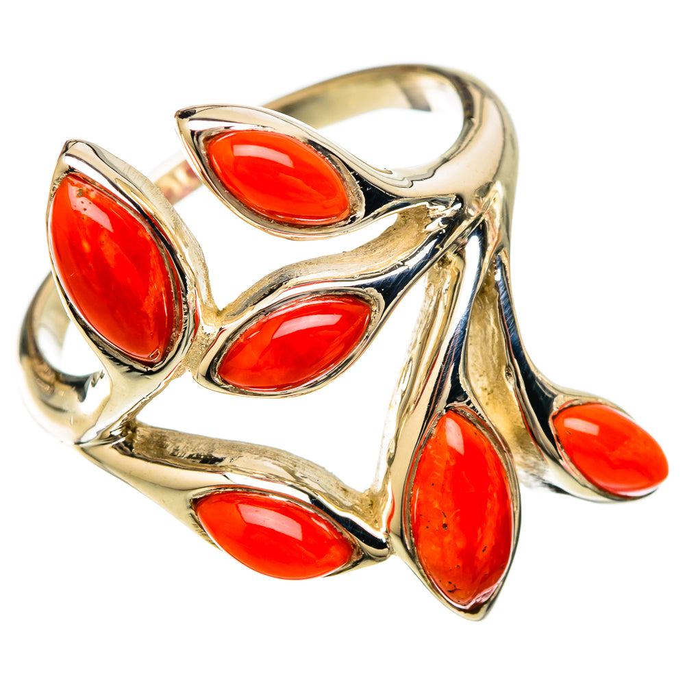Mediterranean Red Coral Rings handcrafted by Ana Silver Co - RING101197 - Photo 2