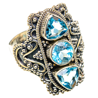 Blue Topaz Rings handcrafted by Ana Silver Co - RING101232