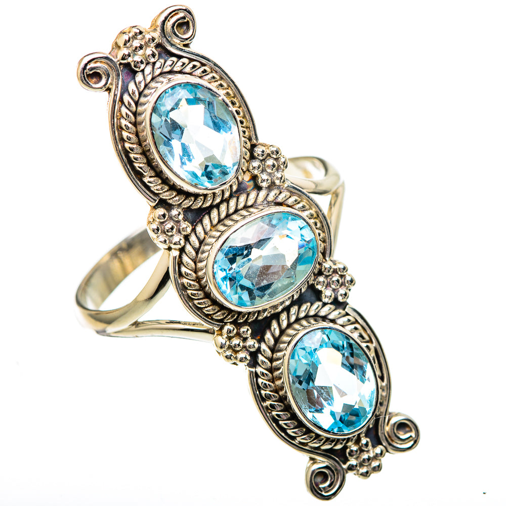 Blue Topaz Rings handcrafted by Ana Silver Co - RING101237 - Photo 2
