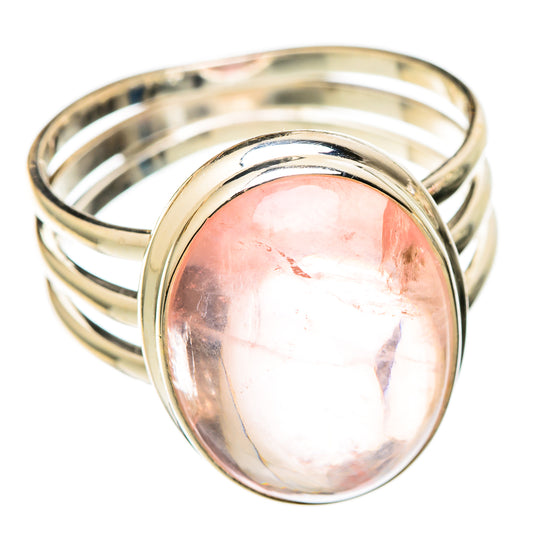 Rose Quartz Rings handcrafted by Ana Silver Co - RING101246