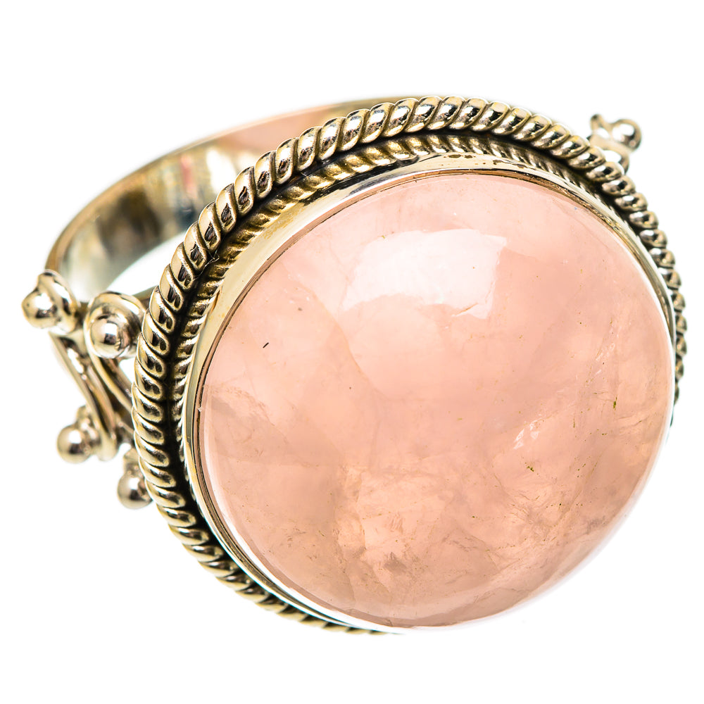Rose Quartz Rings handcrafted by Ana Silver Co - RING101248
