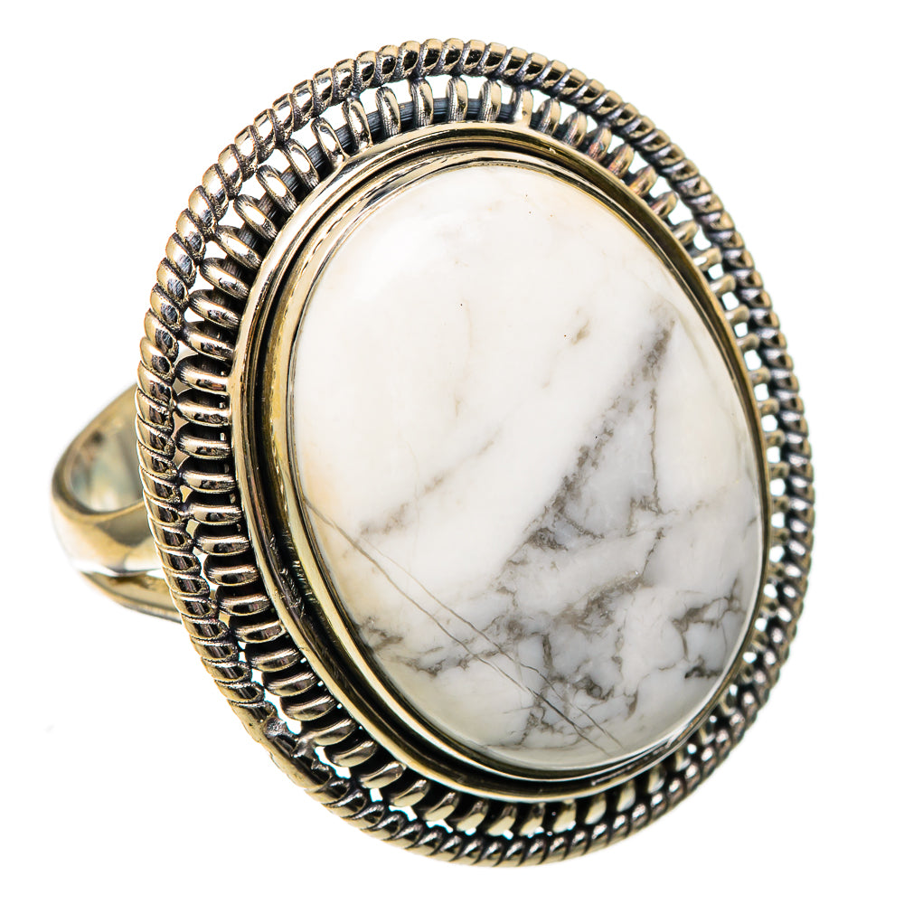 Howlite Rings handcrafted by Ana Silver Co - RING101253 - Photo 2