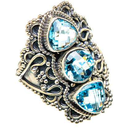 Blue Topaz Rings handcrafted by Ana Silver Co - RING101256