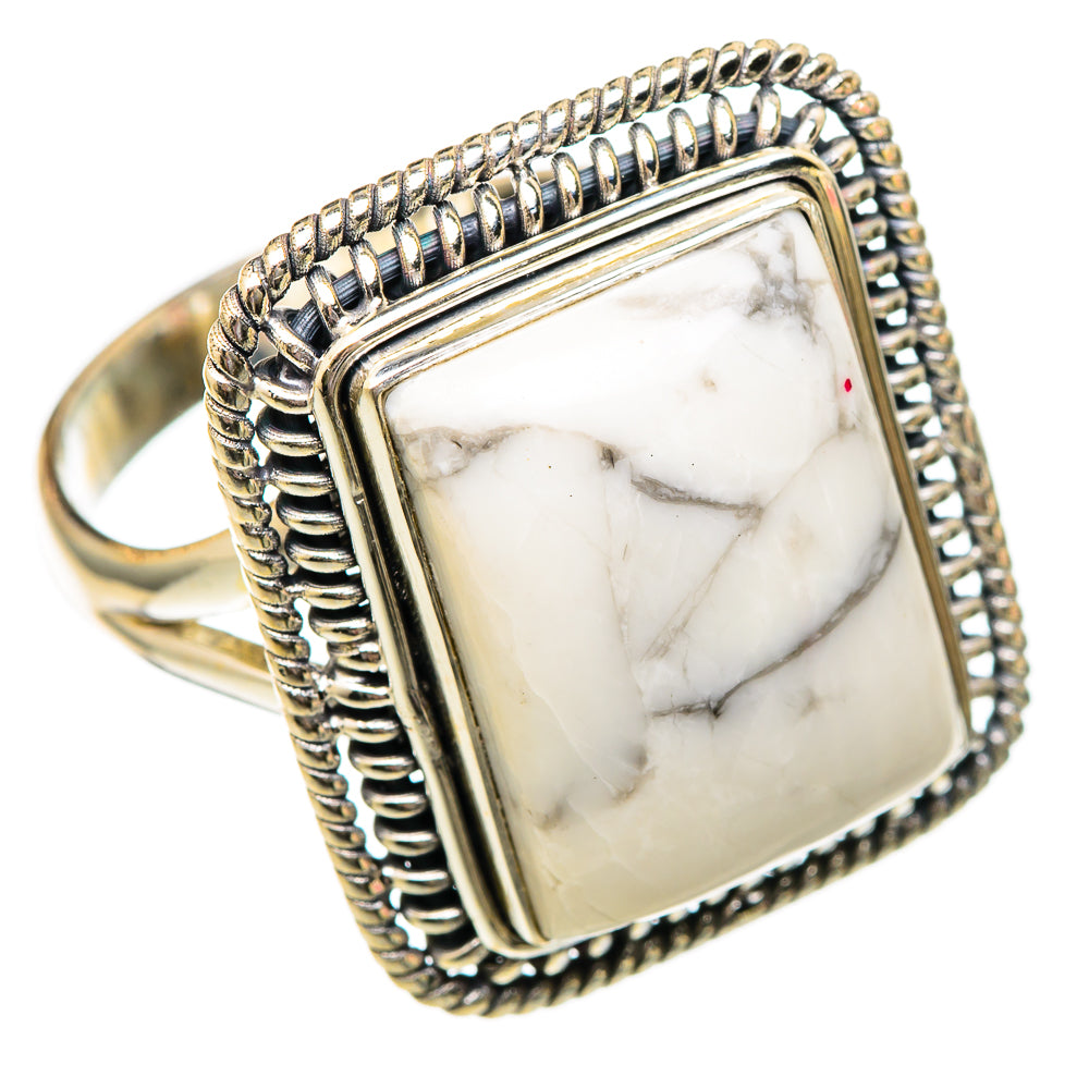 Howlite Rings handcrafted by Ana Silver Co - RING101272 - Photo 2