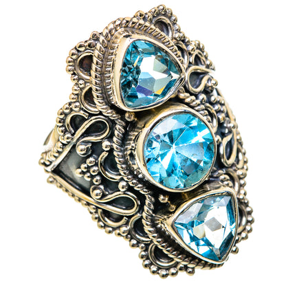 Blue Topaz Rings handcrafted by Ana Silver Co - RING101276