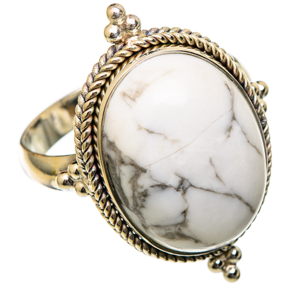 Howlite Rings handcrafted by Ana Silver Co - RING101290 - Photo 2