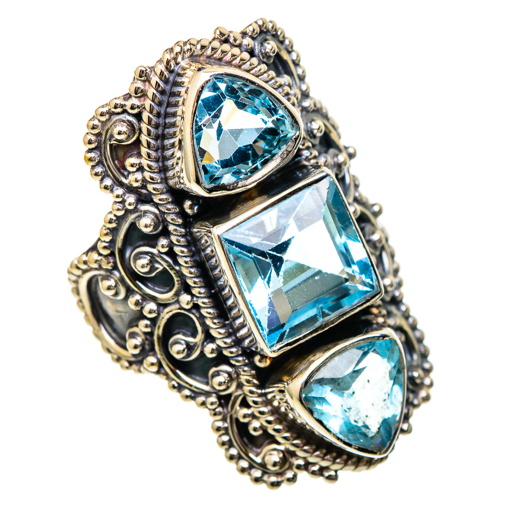 Blue Topaz Rings handcrafted by Ana Silver Co - RING101294