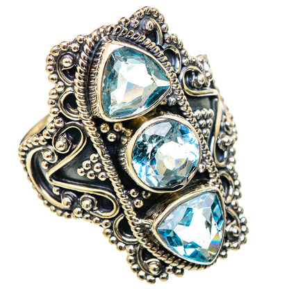 Blue Topaz Rings handcrafted by Ana Silver Co - RING101296