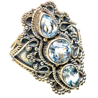Blue Topaz Rings handcrafted by Ana Silver Co - RING101304