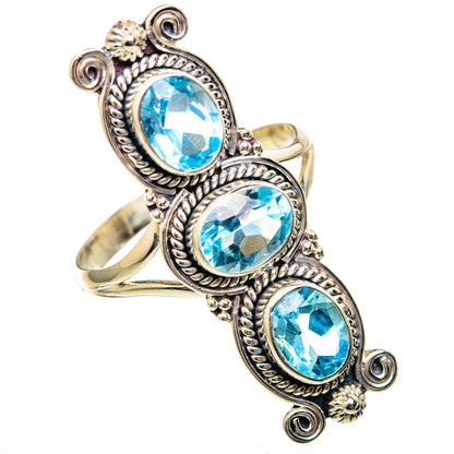 Blue Topaz Rings handcrafted by Ana Silver Co - RING101306 - Photo 2