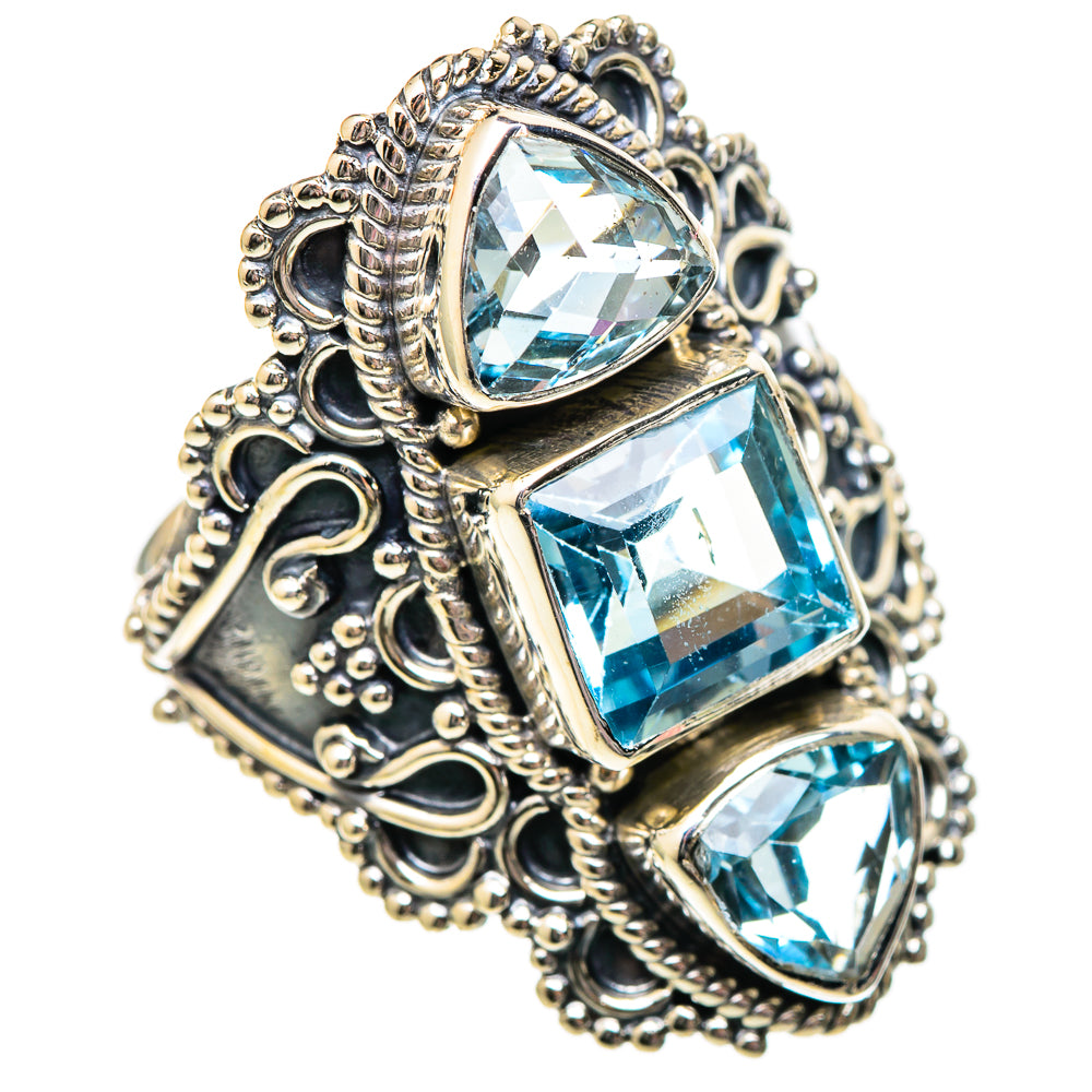 Blue Topaz Rings handcrafted by Ana Silver Co - RING101308