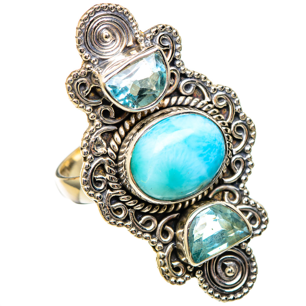 Larimar Rings handcrafted by Ana Silver Co - RING101309 - Photo 2