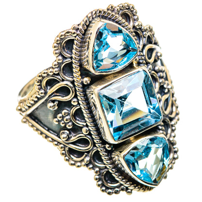 Blue Topaz Rings handcrafted by Ana Silver Co - RING101321