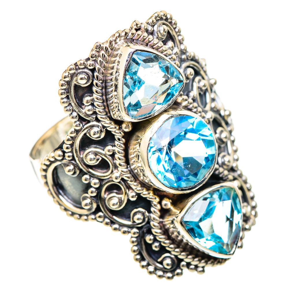 Blue Topaz Rings handcrafted by Ana Silver Co - RING101325