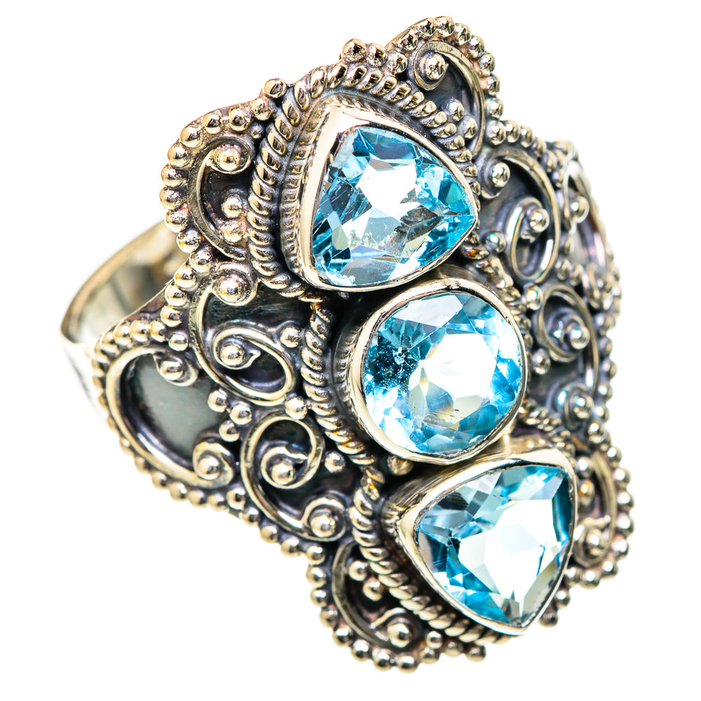 Blue Topaz Rings handcrafted by Ana Silver Co - RING101328 - Photo 2