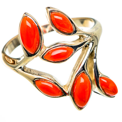 Mediterranean Red Coral Rings handcrafted by Ana Silver Co - RING101343 - Photo 2