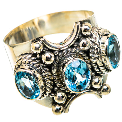 Blue Topaz Rings handcrafted by Ana Silver Co - RING101358