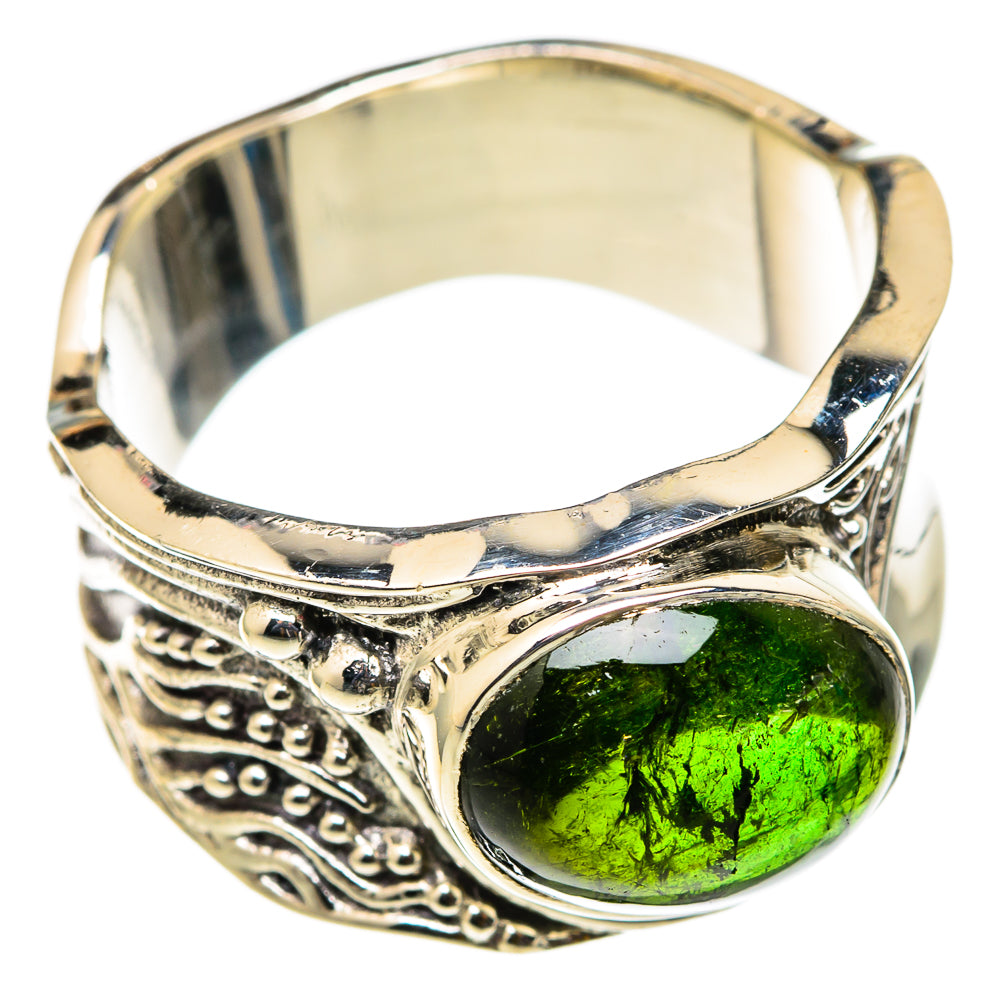 Green Tourmaline Rings handcrafted by Ana Silver Co - RING101360