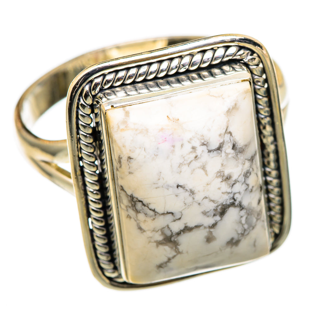 Howlite Rings handcrafted by Ana Silver Co - RING101394