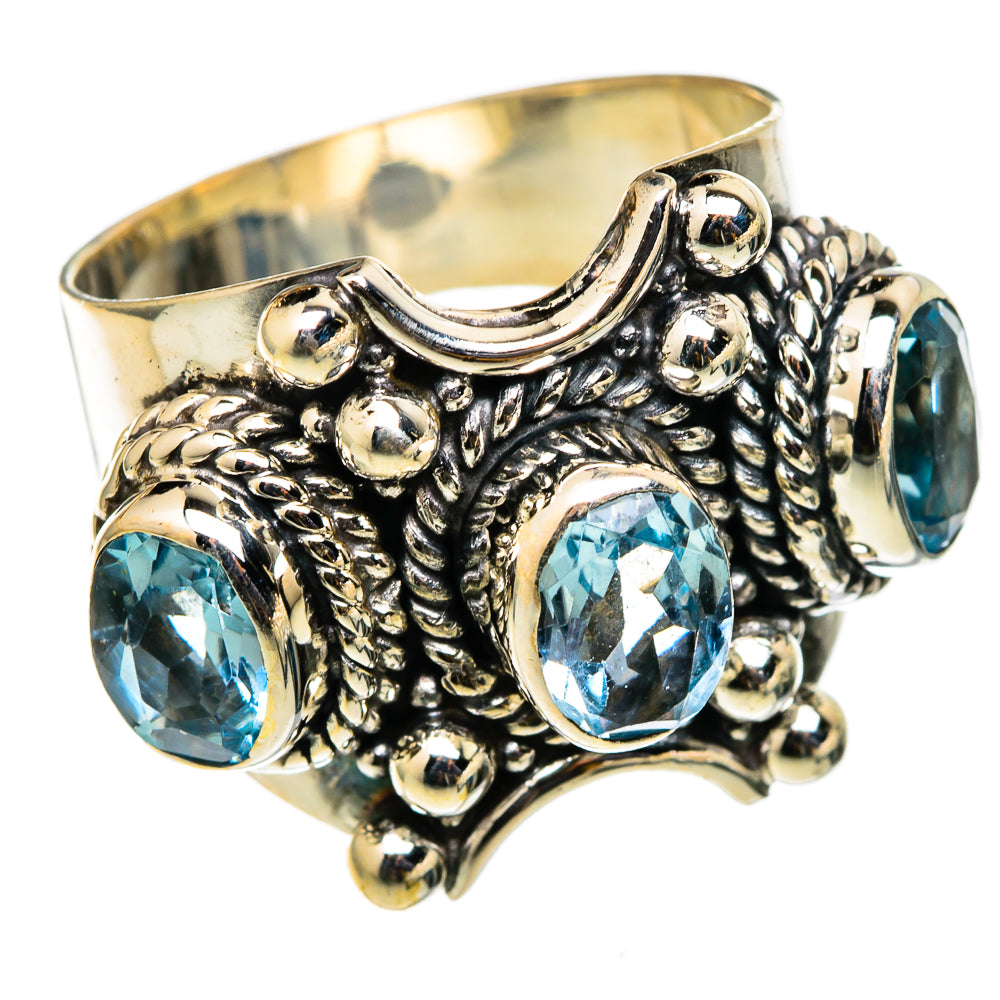 Blue Topaz Rings handcrafted by Ana Silver Co - RING101401 - Photo 2