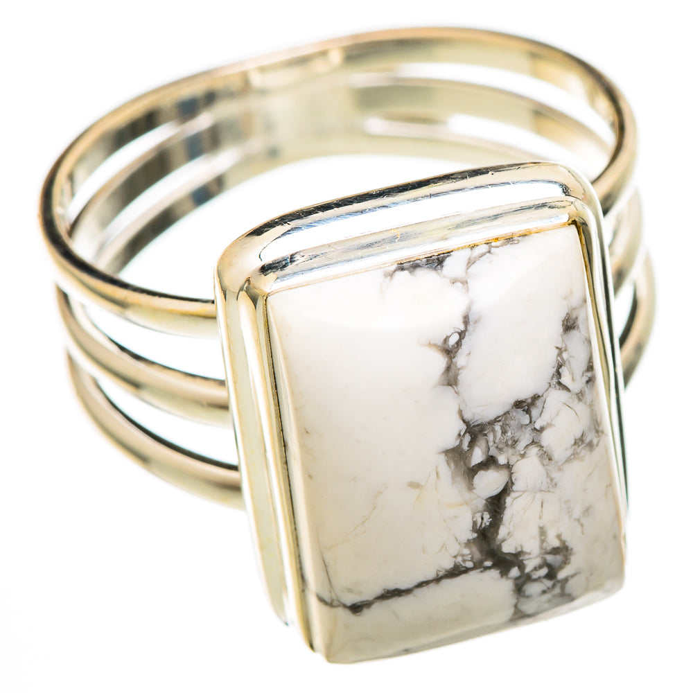 Howlite Rings handcrafted by Ana Silver Co - RING101417