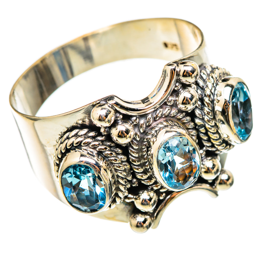 Blue Topaz Rings handcrafted by Ana Silver Co - RING101419 - Photo 2