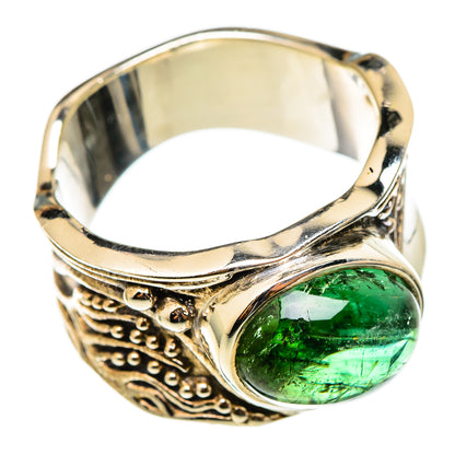 Green Tourmaline Rings handcrafted by Ana Silver Co - RING101423