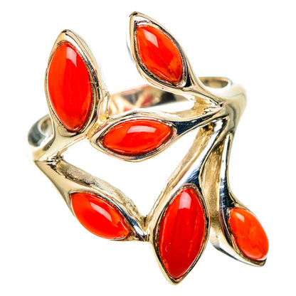 Mediterranean Red Coral Rings handcrafted by Ana Silver Co - RING101450 - Photo 2