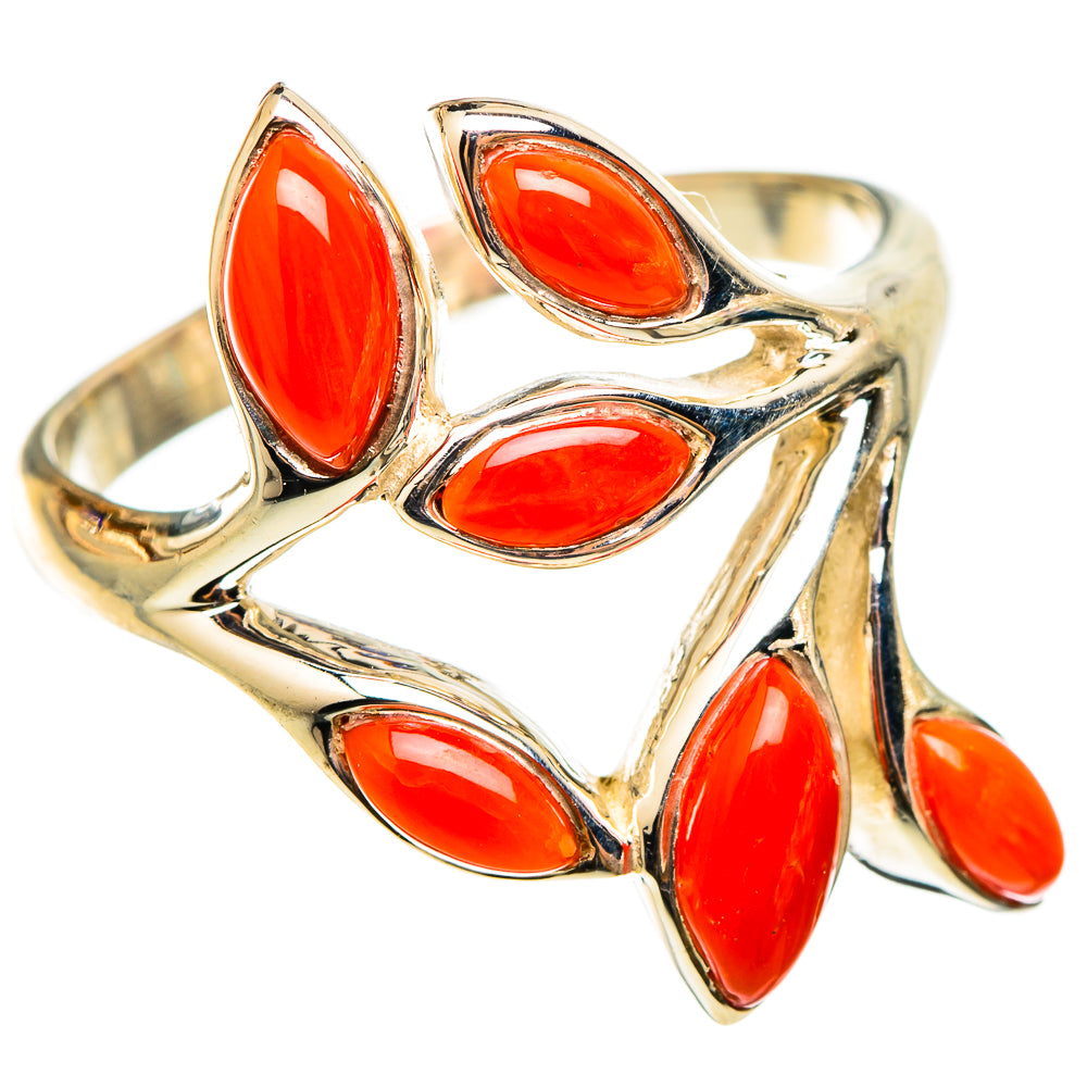 Mediterranean Red Coral Rings handcrafted by Ana Silver Co - RING101462 - Photo 2