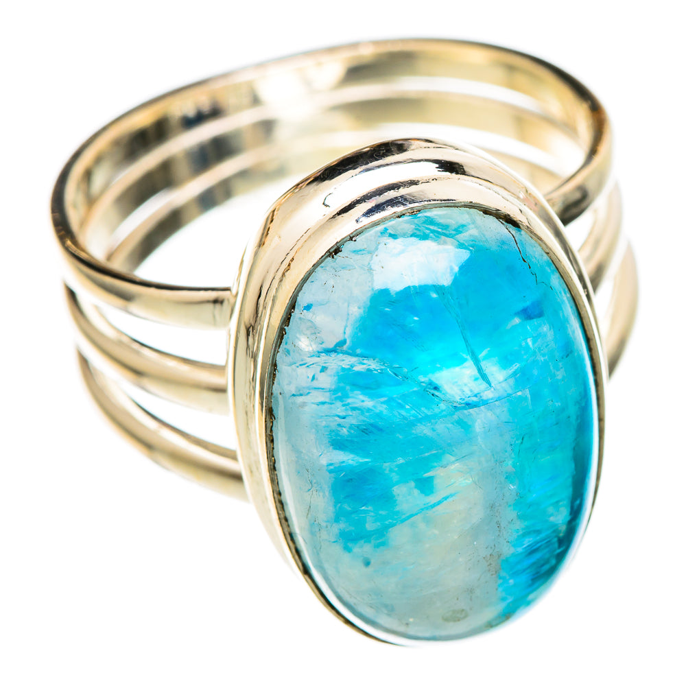 Rainbow Moonstone Rings handcrafted by Ana Silver Co - RING101481