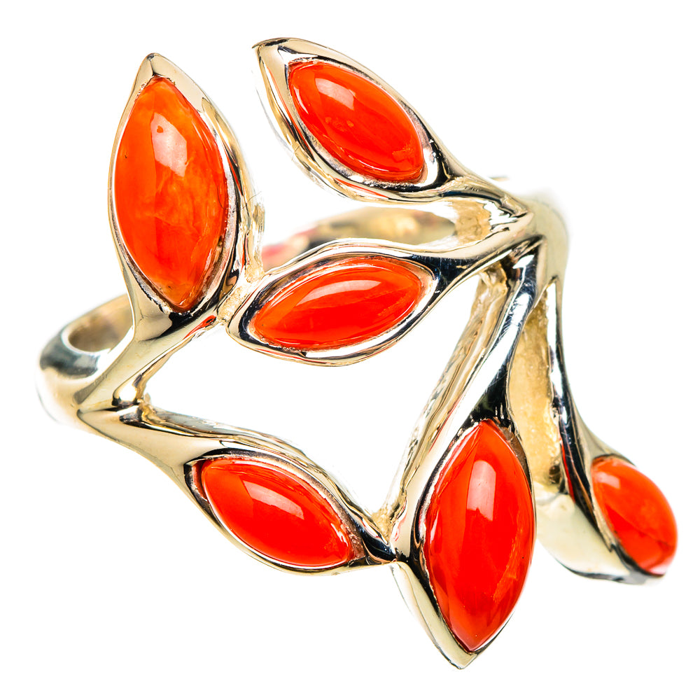 Mediterranean Red Coral Rings handcrafted by Ana Silver Co - RING101485 - Photo 2