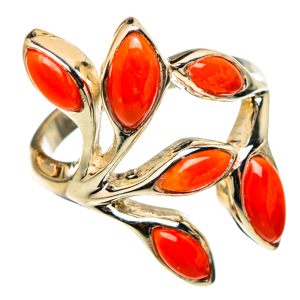 Mediterranean Red Coral Rings handcrafted by Ana Silver Co - RING101515 - Photo 2