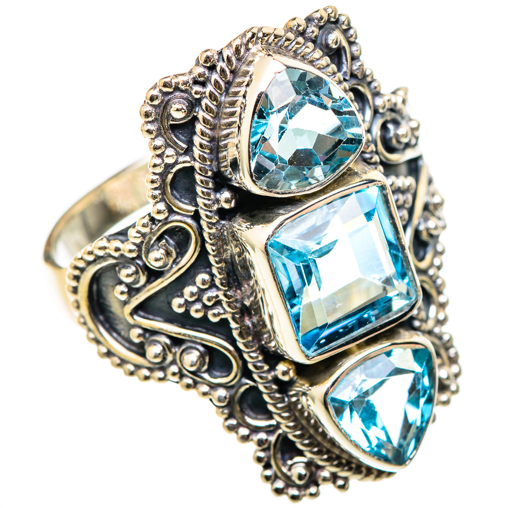 Blue Topaz Rings handcrafted by Ana Silver Co - RING101530
