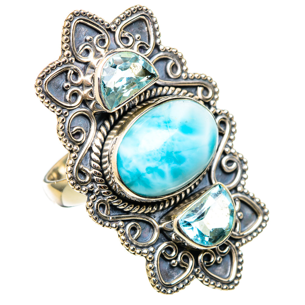 Larimar Rings handcrafted by Ana Silver Co - RING101531 - Photo 2