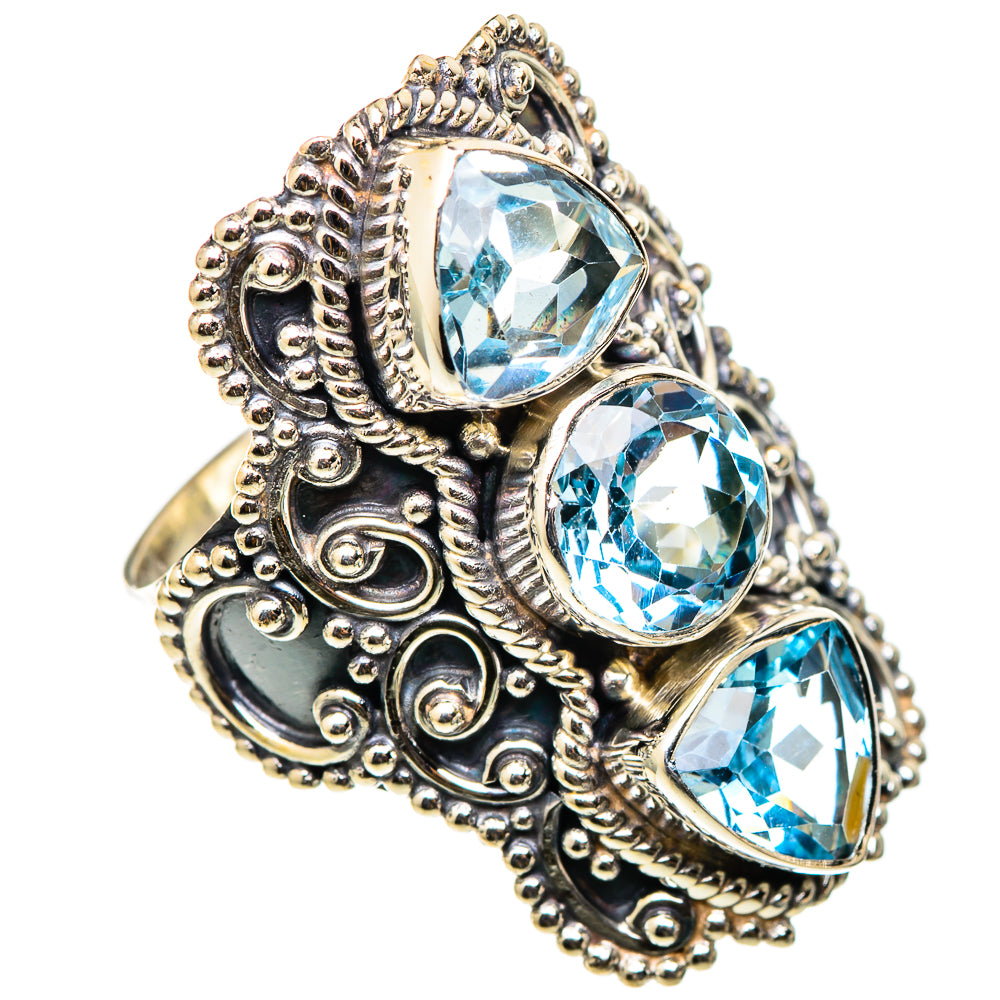 Blue Topaz Rings handcrafted by Ana Silver Co - RING101532