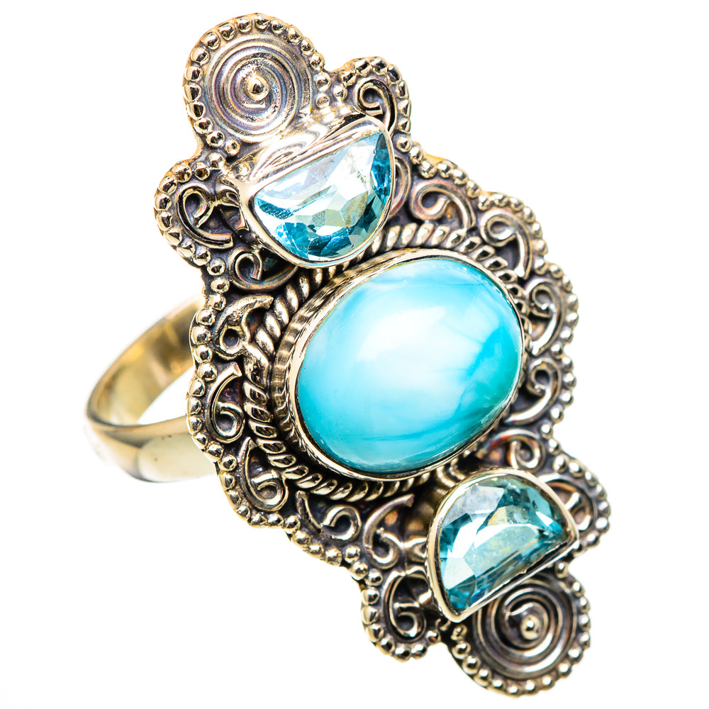 Larimar Rings handcrafted by Ana Silver Co - RING101549