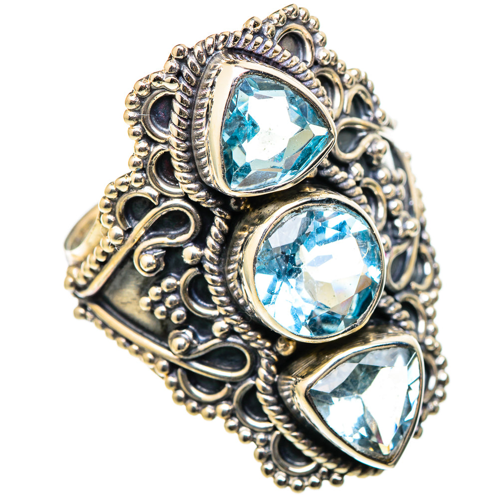 Blue Topaz Rings handcrafted by Ana Silver Co - RING101552 - Photo 2