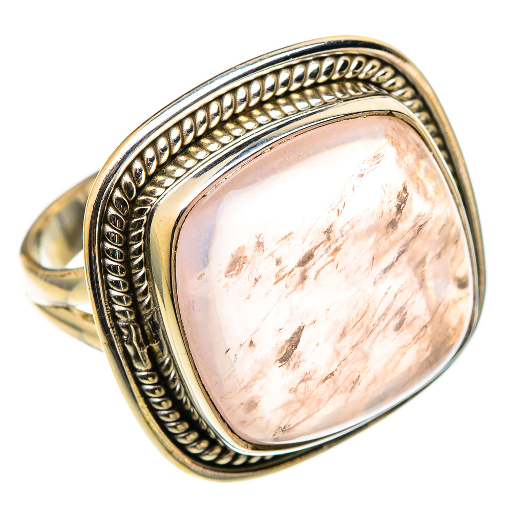 Rose Quartz Rings handcrafted by Ana Silver Co - RING101556