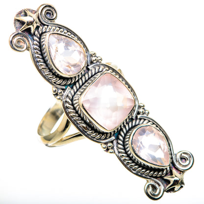 Rose Quartz Rings handcrafted by Ana Silver Co - RING101558