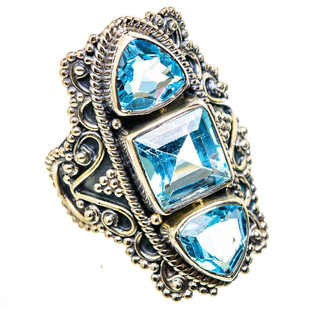 Blue Topaz Rings handcrafted by Ana Silver Co - RING101588