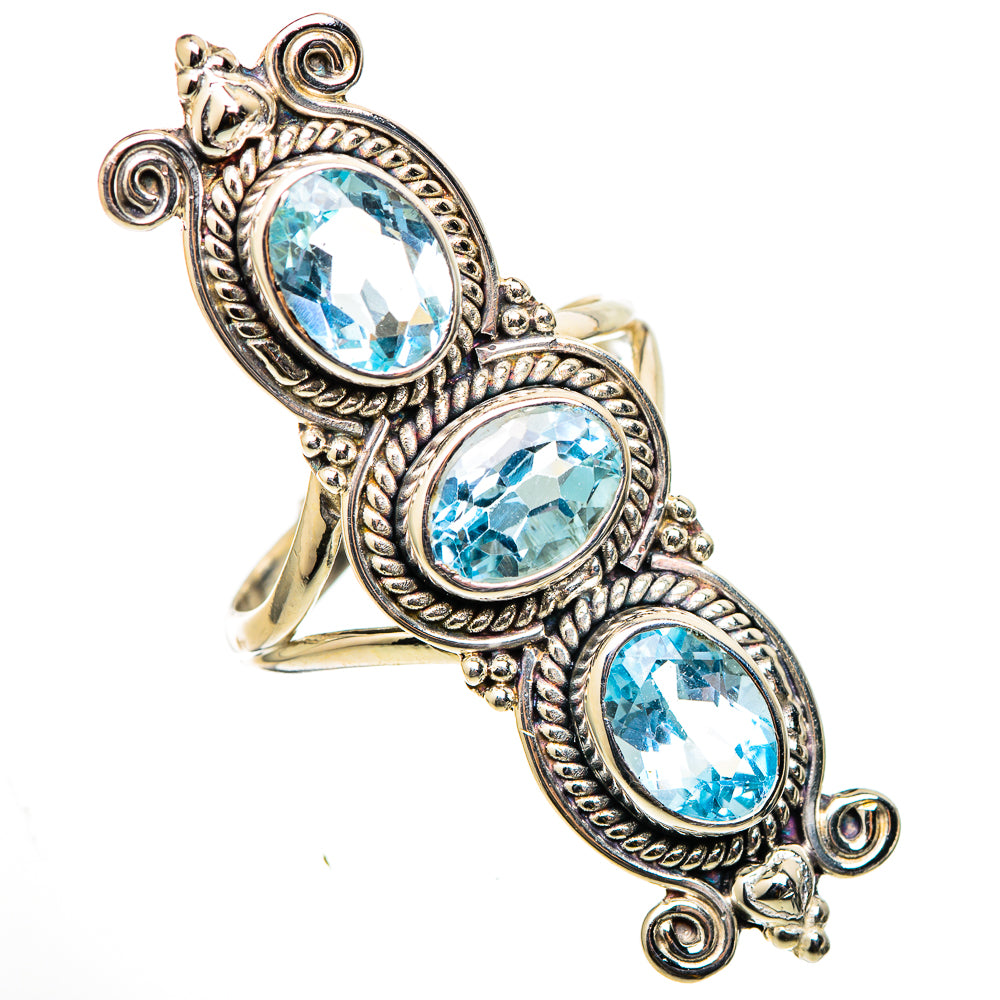 Blue Topaz Rings handcrafted by Ana Silver Co - RING101589 - Photo 2