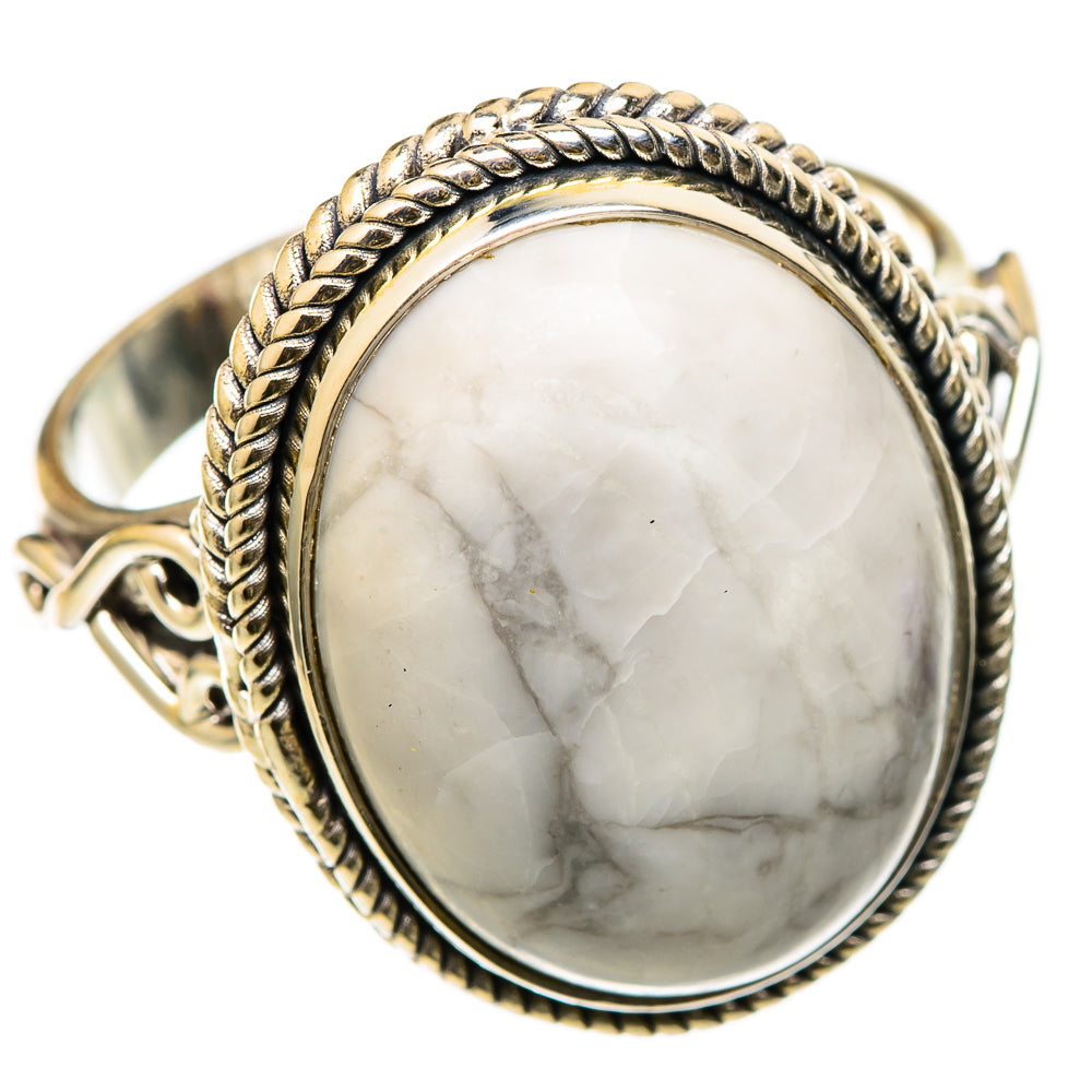 Howlite Rings handcrafted by Ana Silver Co - RING101601 - Photo 2